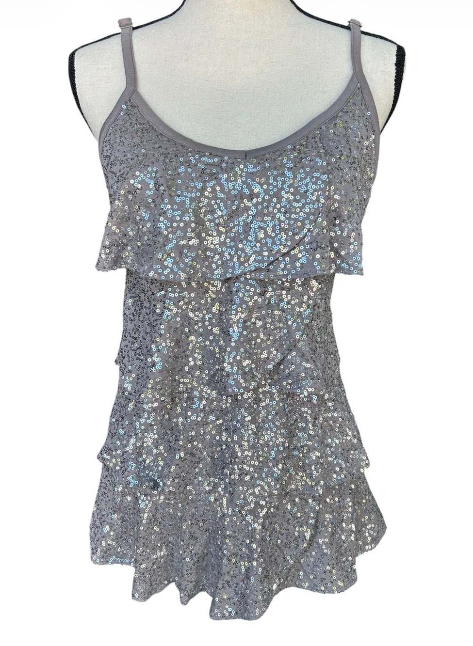 INC International Concepts Women's Sequin Tiered Cami Tank Top Size M